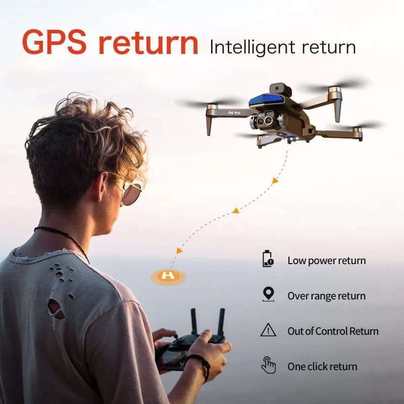 The new D6 professional mini drone 4kWifi FPV HD ESC camera optical flow with obstacle avoidance foldable quadcopter toy gift