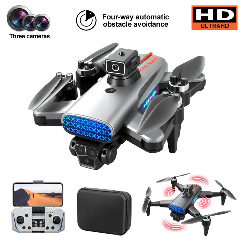 New K90MAX UAV professional 4K Wifi Obstacle avoidance HD three camera GPS Brushless motor Foldable RC quadcopter FPV toy gift