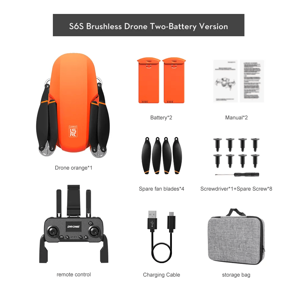 New S6S 4K Mini Drone GPS 5G Wifi HD Camera EIS Camera Optical Flow Brushless Motor Foldable Quadcopter RC Helicopter Toy