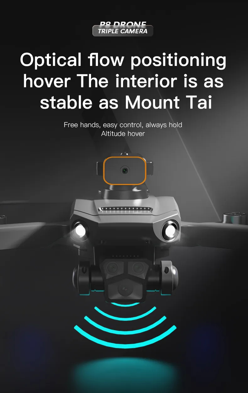 Professional RC MINI Drone 4K 8K ESC HD three camera WIFI FPV brushless motor Obstacle avoidance folding quadcopter toy Gift