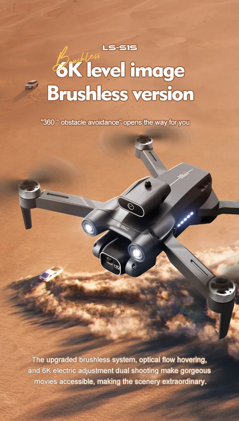 4K drone professional HD6K ESC camera WIFI FPV optical flow positioning obstacle avoidance four-axis foldable RC helicopter toys