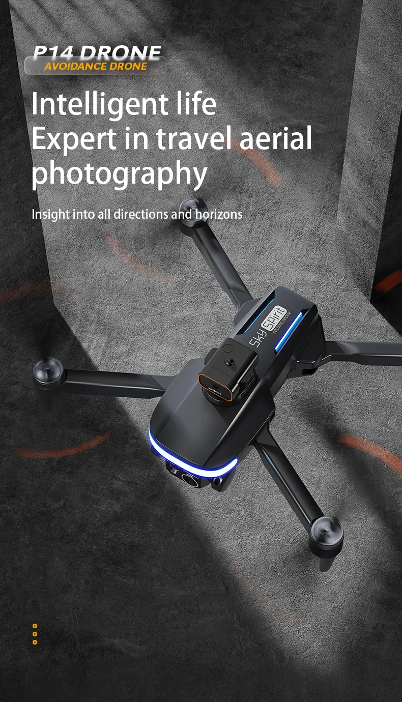 Mini Pro Drone P14 4K ESC HD Camera 360° Obstacle Avoidance optical flow aerial photography Foldable quadcopter Childrens toys