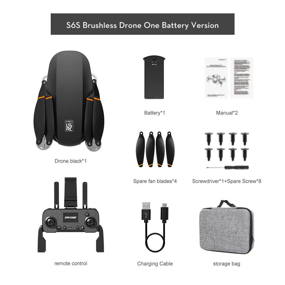 New S6S 4K Mini Drone GPS 5G Wifi HD Camera EIS Camera Optical Flow Brushless Motor Foldable Quadcopter RC Helicopter Toy