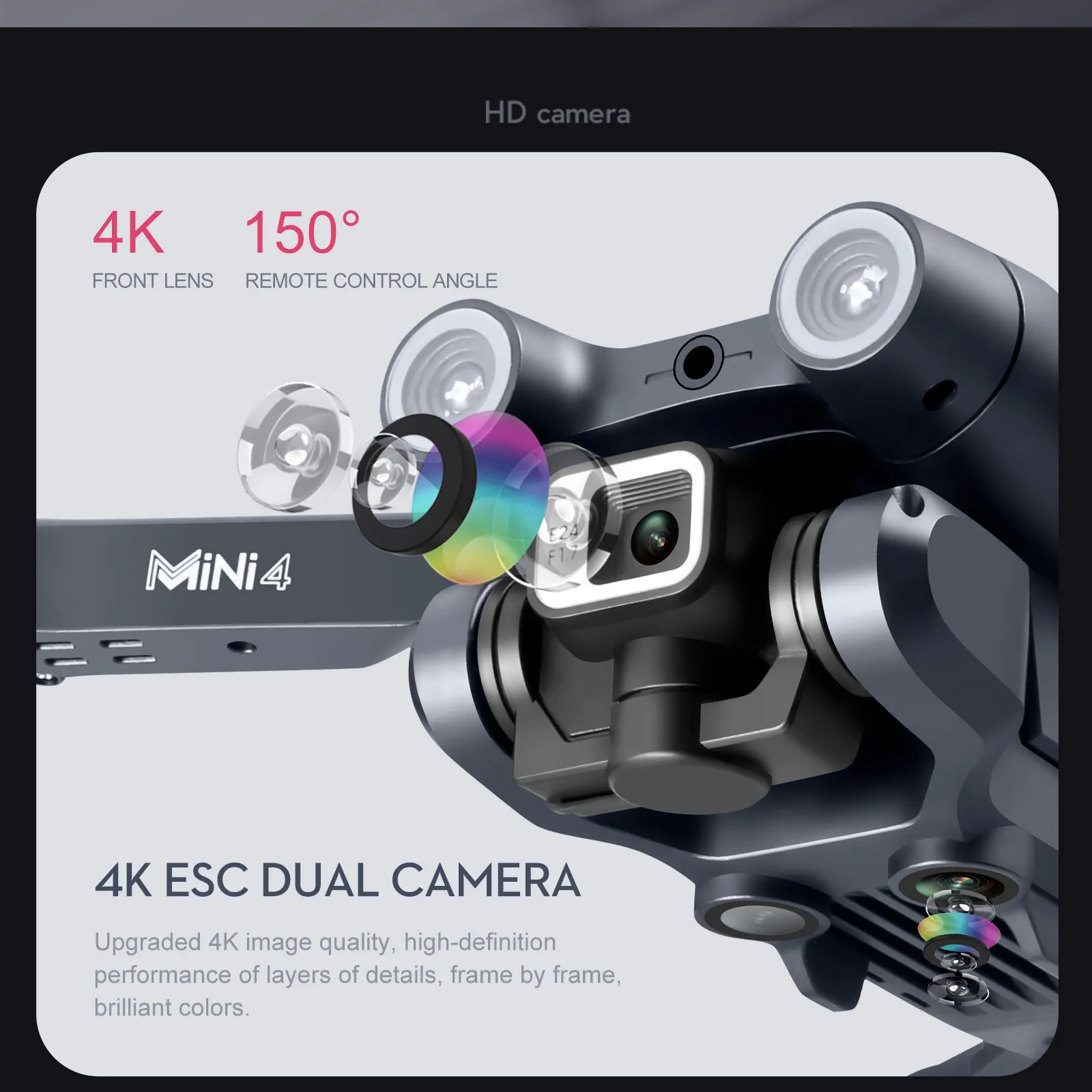 New MINI4 UAV 4K HD ESC Camera Optical Flow Positioning Obstacle Avoidance Foldable Quadcopter Remote Control Drone Toy Boy Gift