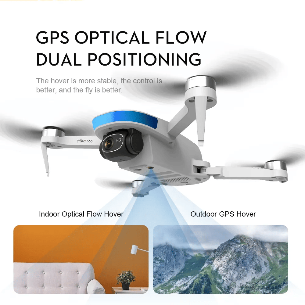 New S6S 4K Mini Drone GPS 5G Wifi HD Camera EIS Camera Optical Flow Brushless Motor Foldable Quadcopter RC Helicopter Toy