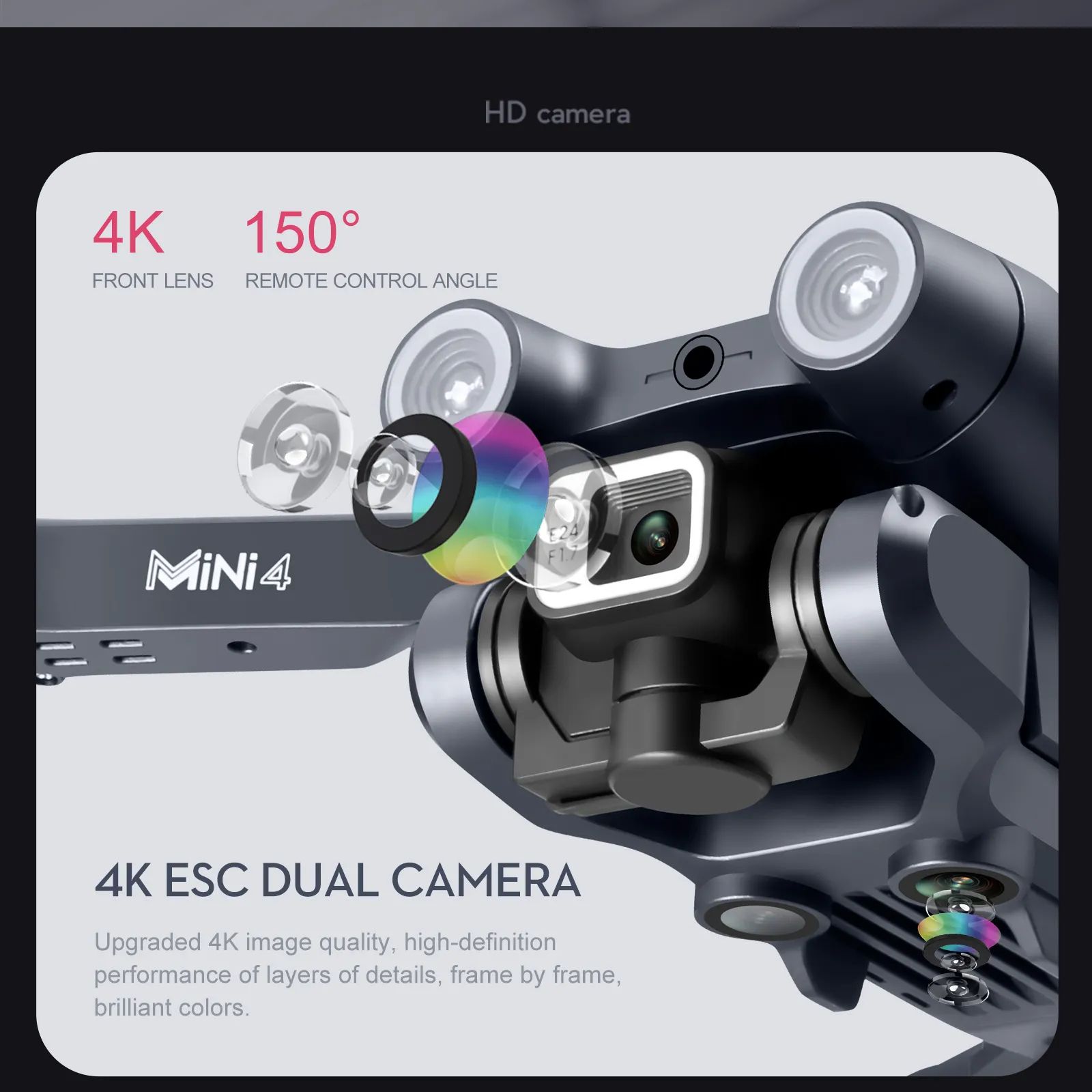 New MINI4 UAV 4K HD ESC Camera Optical Flow Positioning Obstacle Avoidance Foldable Quadcopter Remote Control Drone Toy Boy Gift