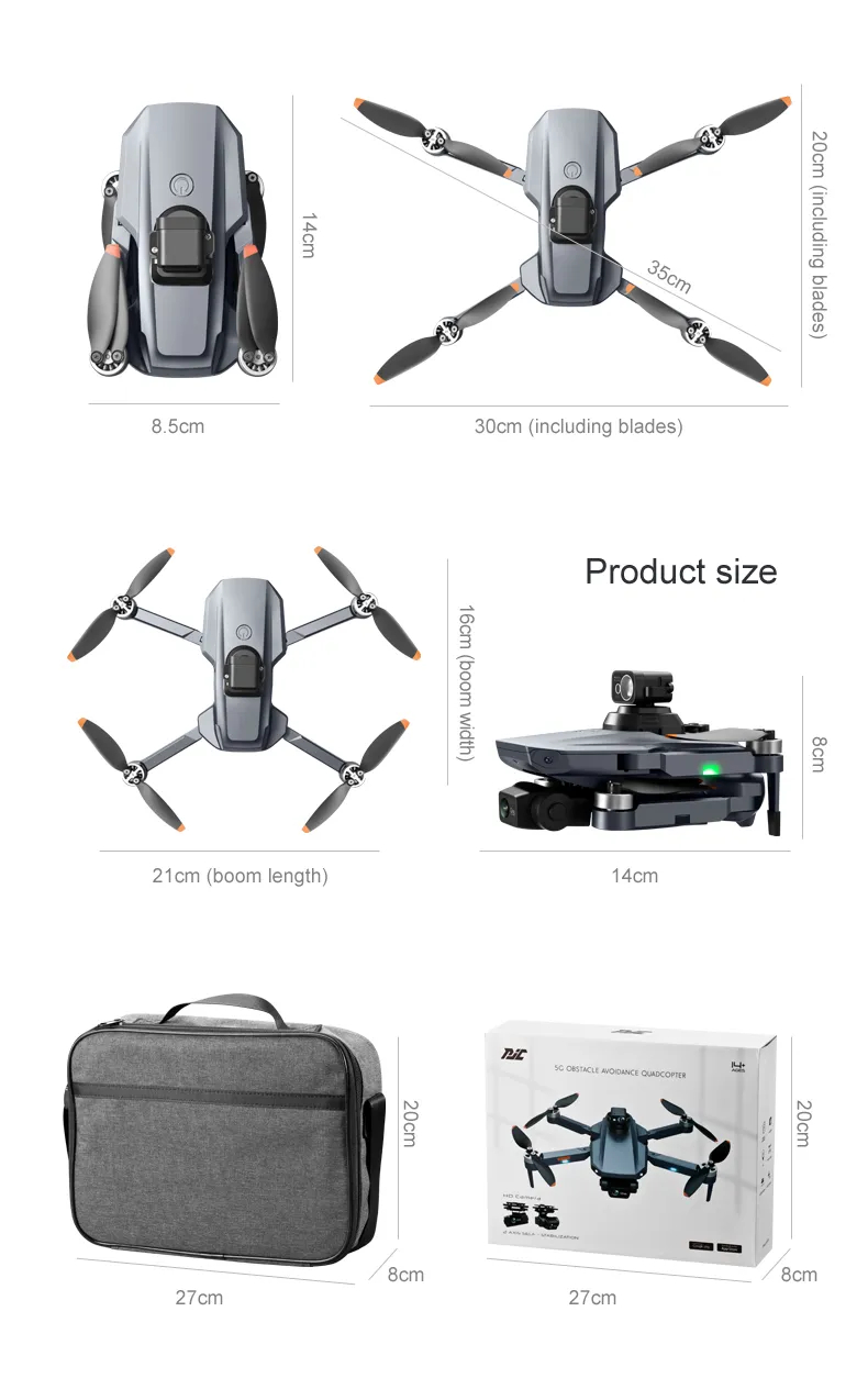 RG101 Pro GPS Drone 8K With 2-axis Gimbal HD Dual Camera 5G WIFI 360° Obstacle Avoidance Brushless Foldable Quadcopter Dron