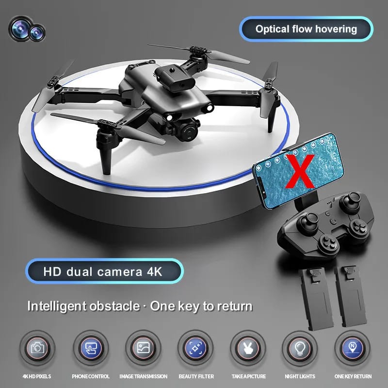 New professional UAV 809 4K HD camera WIFI FPV optical flow 360 ° obstacle avoidance foldable four-axis aircraft camera-free toy