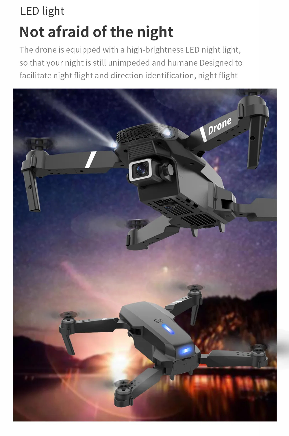 Professional Drone E88 4k wide-angle HD camera WiFi fpv height Hold Foldable RC quadrotor helicopter Camera-free childrens toys