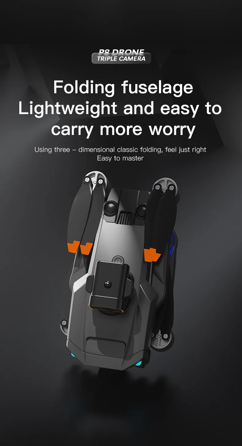 Professional RC MINI Drone 4K 8K ESC HD three camera WIFI FPV brushless motor Obstacle avoidance folding quadcopter toy Gift