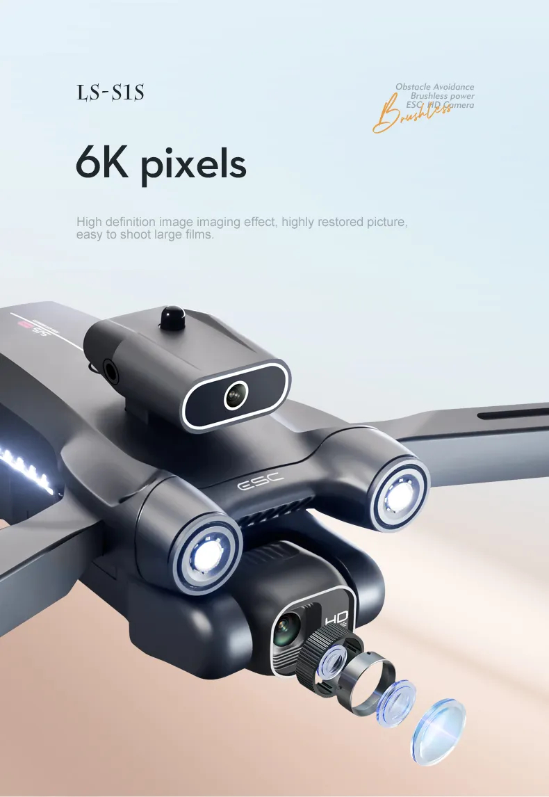 4K drone professional HD6K ESC camera WIFI FPV optical flow positioning obstacle avoidance four-axis foldable RC helicopter toys