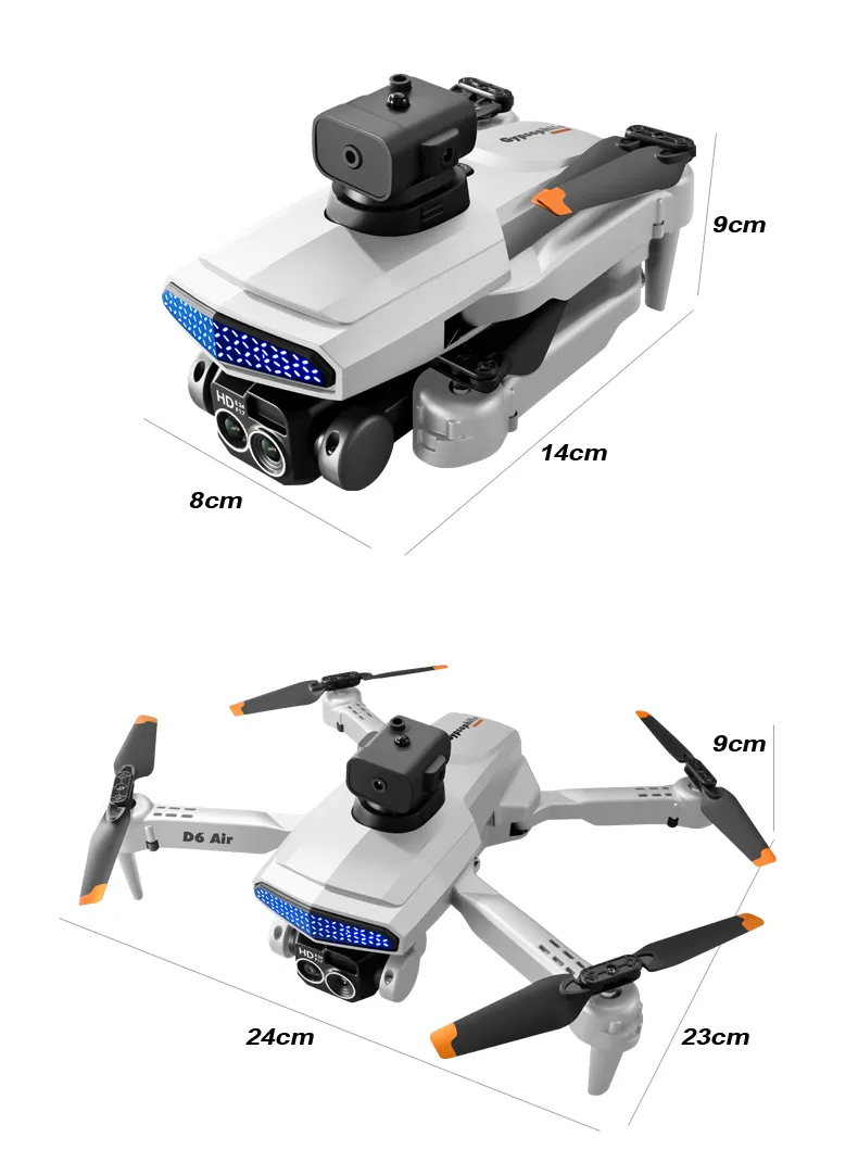The new D6 professional mini drone 4kWifi FPV HD ESC camera optical flow with obstacle avoidance foldable quadcopter toy gift