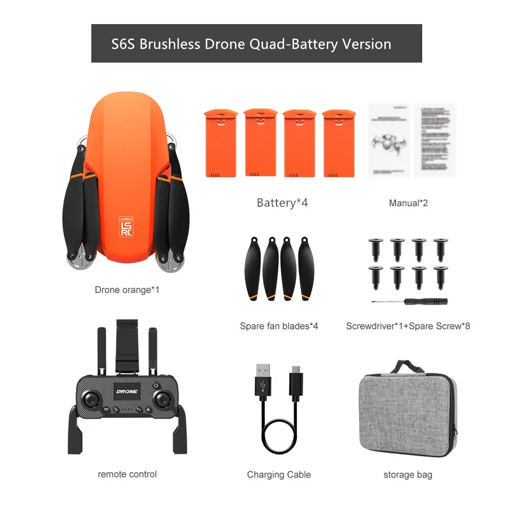 New S6S 4K Mini Drone GPS 5G Wifi HD Camera EIS Camera Optical Flow Brushless Motor Foldable Quadcopter RC Helicopter Toy