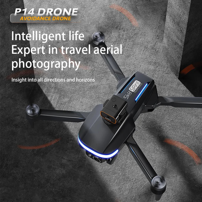 Mini Pro Drone P14 4K ESC HD Camera 360° Obstacle Avoidance optical flow aerial photography Foldable quadcopter Children's toys