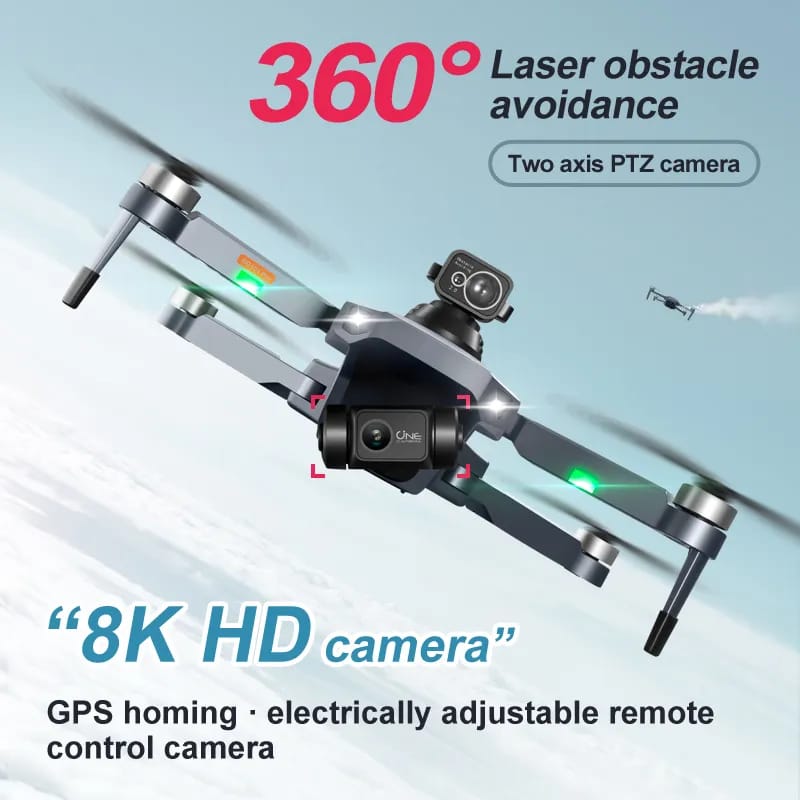 RG101 Pro GPS Drone 8K With 2-axis Gimbal HD Dual Camera 5G WIFI 360° Obstacle Avoidance Brushless Foldable Quadcopter Dron