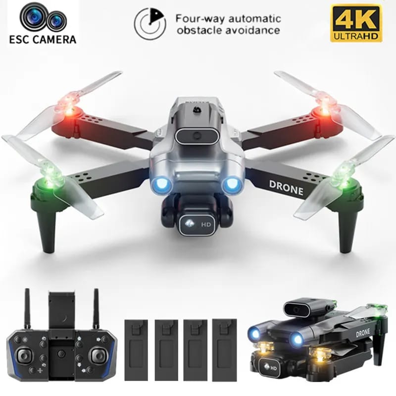 Professional mini LED light drone 4K WIFI HD ESC camera Fpv with optical flow obstacle avoidance folding quadcopter toy gift