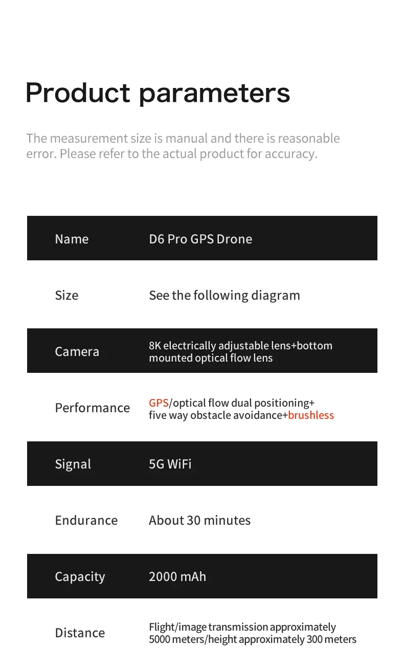 The new D6 professional mini drone 4kWifi FPV HD ESC camera optical flow with obstacle avoidance foldable quadcopter toy gift