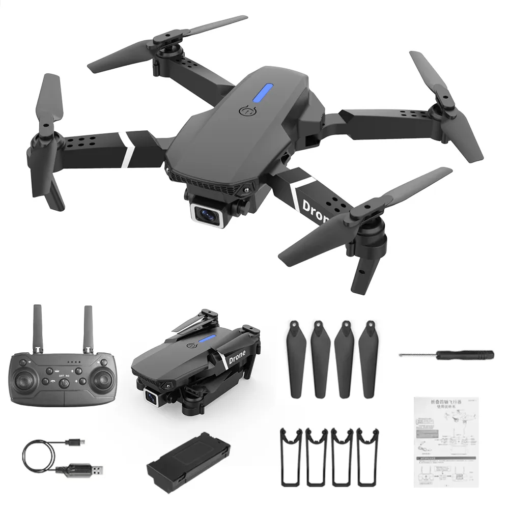 The new E88 professional drone WIFI FPV wide-angle HD 4K 1080P camera height hold foldable quadcopter children's gifts toys