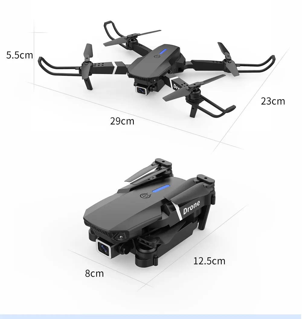 Professional Drone E88 4k wide-angle HD camera WiFi fpv height Hold Foldable RC quadrotor helicopter Camera-free childrens toys