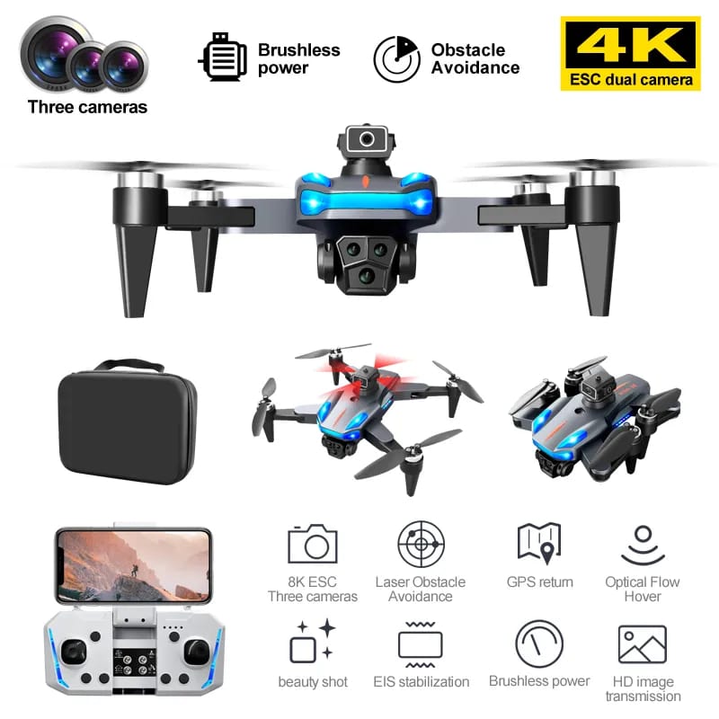 New professional drone K911 GPS 4K 8K ESC HD three camera FPV 1200 km aerial photography brushless motor foldable quadcopter toy