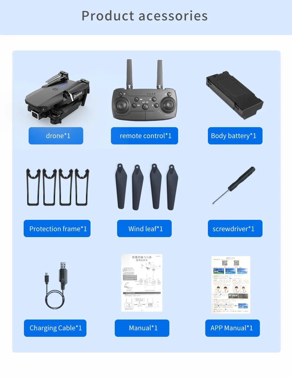 The new E88 professional drone WIFI FPV wide-angle HD 4K 1080P camera height hold foldable quadcopter childrens gifts toys