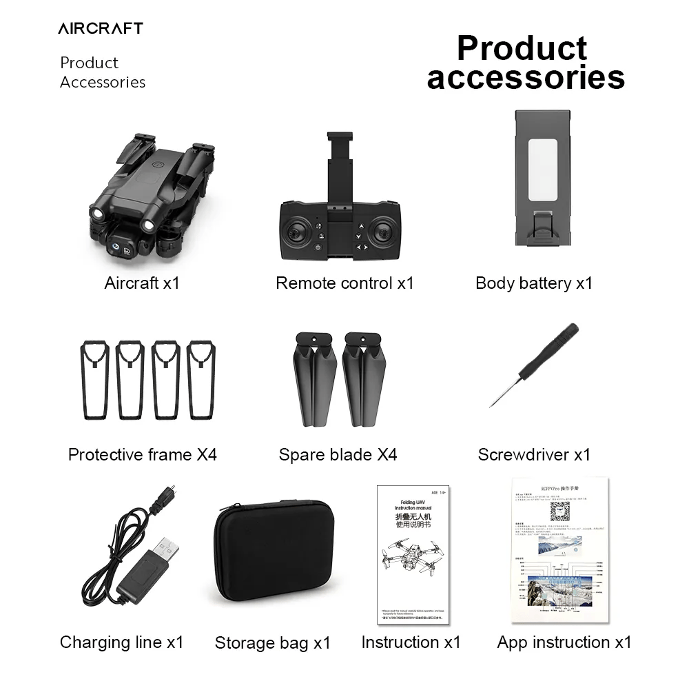 4K drone professional HD6K ESC camera WIFI FPV optical flow positioning obstacle avoidance four-axis foldable RC helicopter toys