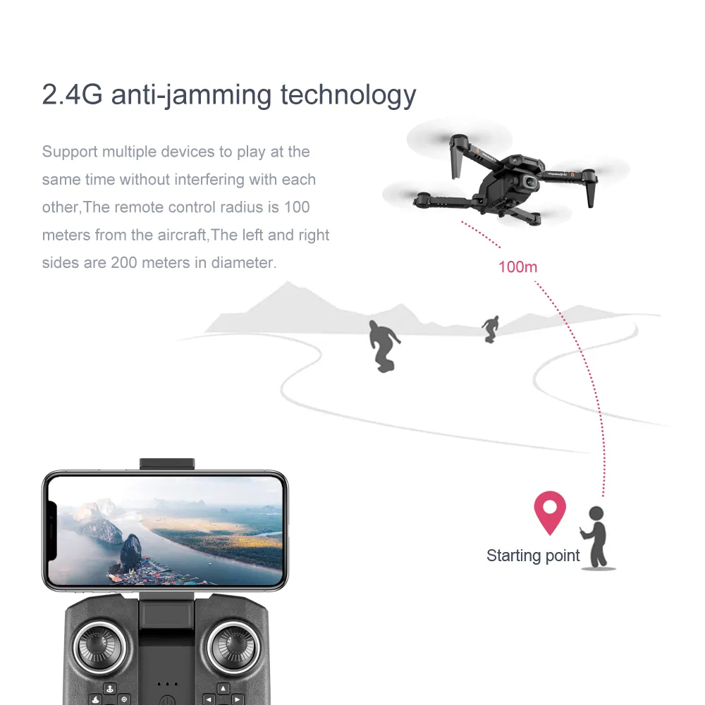 2021 New Mini Drone XT6 4K 1080P HD Camera WiFi Fpv Air Pressure Altitude Hold Foldable Quadcopter RC Drone Kid Toy GIft