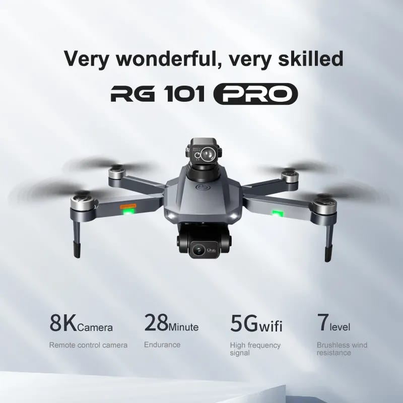 RG101 Pro GPS Drone 8K With 2-axis Gimbal HD Dual Camera 5G WIFI 360° Obstacle Avoidance Brushless Foldable Quadcopter Dron