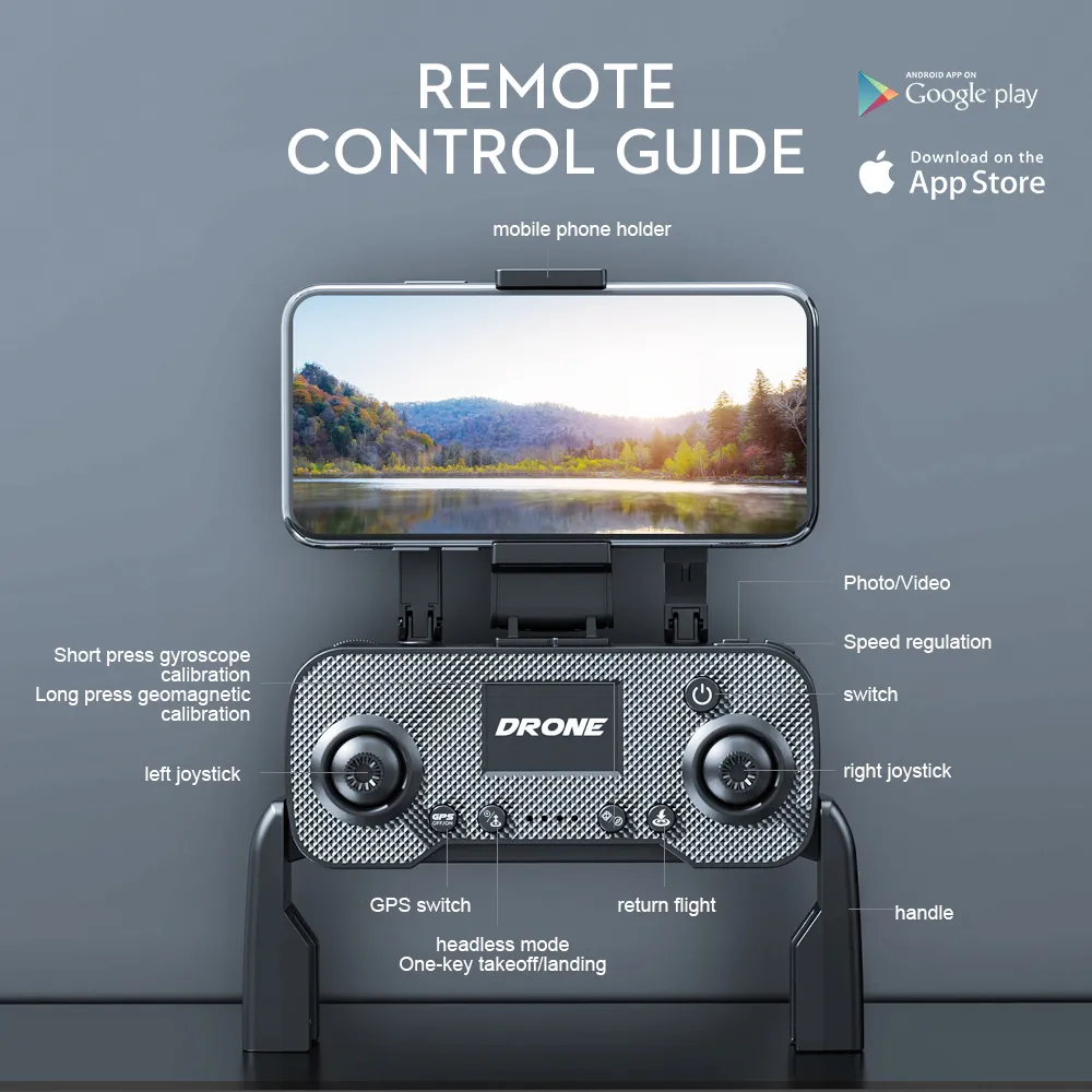 New S6S 4K Mini Drone GPS 5G Wifi HD Camera EIS Camera Optical Flow Brushless Motor Foldable Quadcopter RC Helicopter Toy