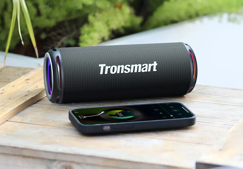 Tronsmart T7 Lite Bluetooth Speaker Enhanced Bass Portable Speaker with 24H Playtime, APP Control, IPX7 Waterproof for Camping