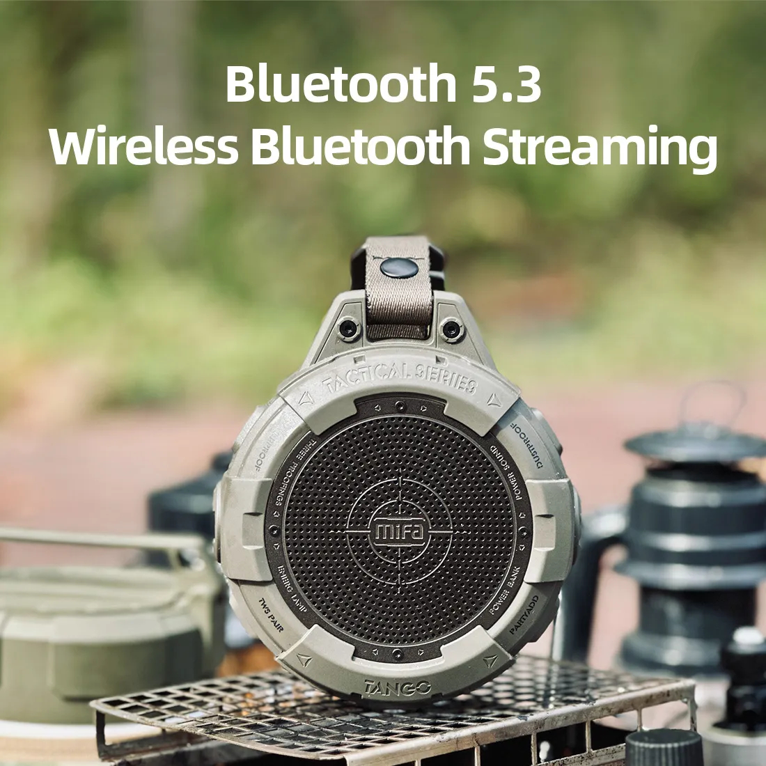 mifa Tango Portable Bluetooth Speaker With Flashlight,IP67 Waterproof &Shockproof,Bass Loudness Bluetooth 5.3, 25 HoursPlaytime