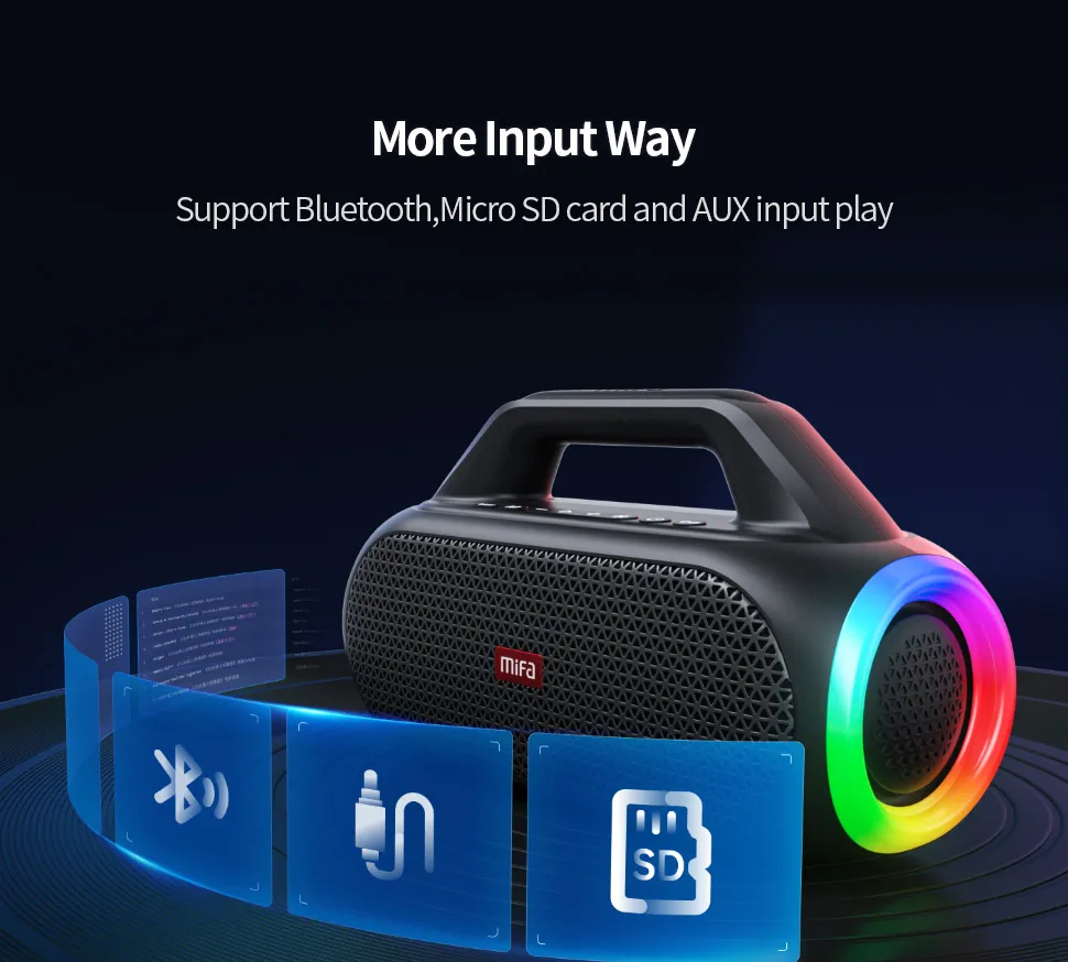 mifa WildBox Bluetooth Speaker 60W Bluetooth 5.3 Wireless Speakers Loud with BassUp Technology IPX7 Waterproof Camping Speaker
