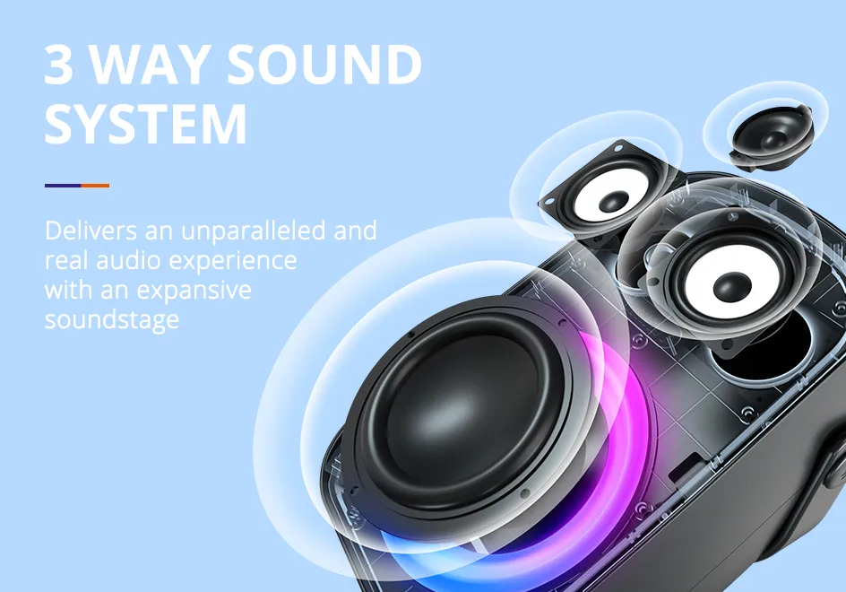 Tronsmart Halo 100 Speaker Halo 110 Bluetooth Speaker with 3-Way Sound System, Dual Audio Modes, App Control, for Karaoke, Party