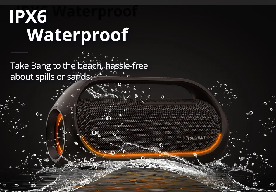 Tronsmart Bang Speaker 60W Bluetooth Speaker with Lossless Hi-Res Audio, Heavy Bass, App Control, Portable Handle, for Party