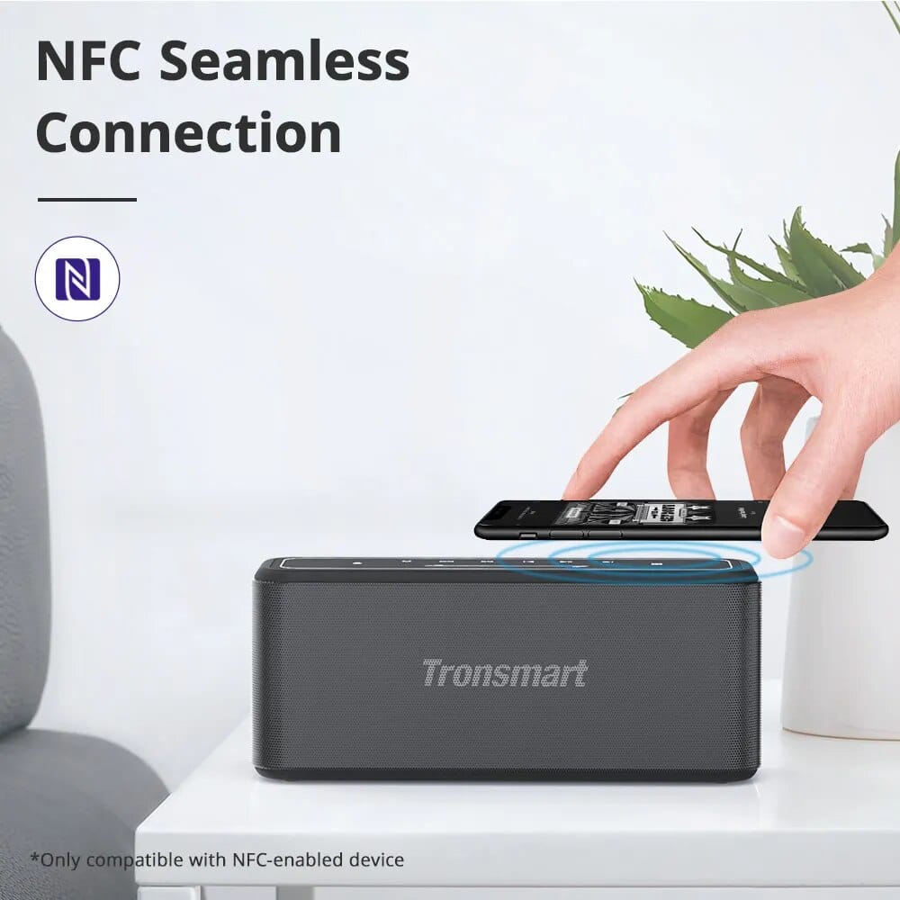 Tronsmart Mega Pro Bluetooth Speaker 60W Portable Speaker Enhanced Bass Column with NFC, IPX5 Waterproof, Voice Assistant