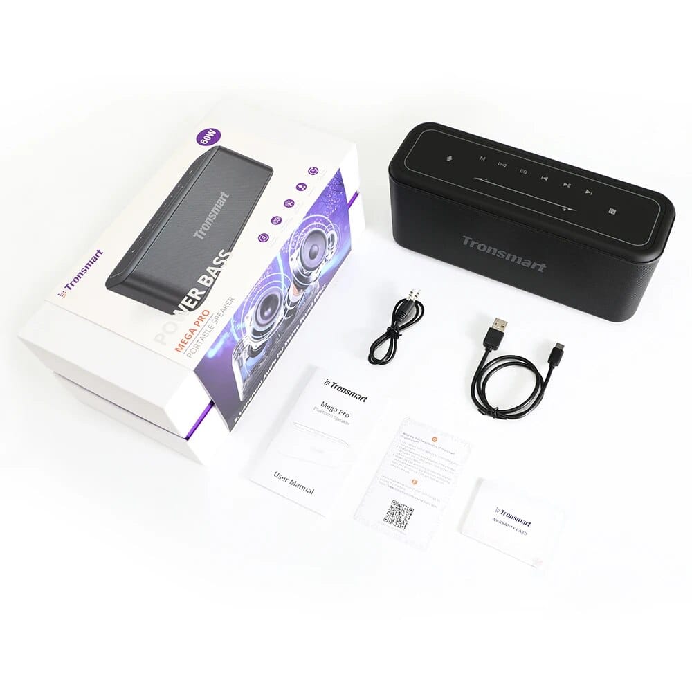 Tronsmart Mega Pro Bluetooth Speaker 60W Portable Speaker Enhanced Bass Column with NFC, IPX5 Waterproof, Voice Assistant
