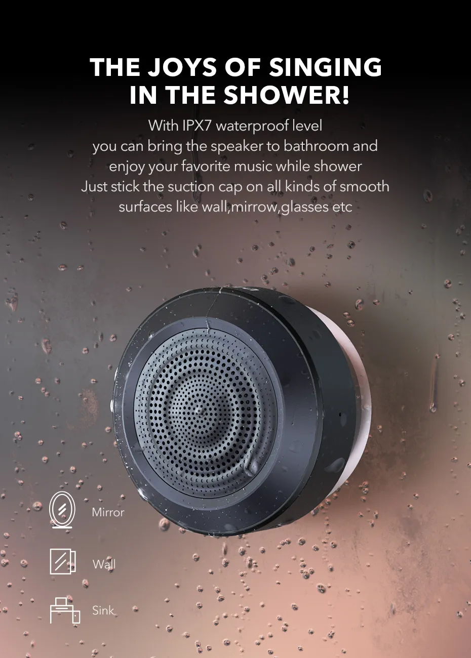 mifa A4 bluetooth shower speaker IPX7 warterproof wireless portable bluetooth 5.0 with Calls Handsfree speaker