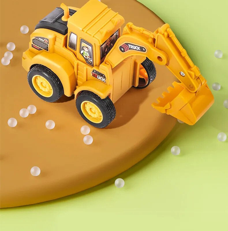 Engineering Vehicle Model Press Sliding Car Excavator Bulldozer Children Educational Construction Vehicle Toy Kids Boy Gift
