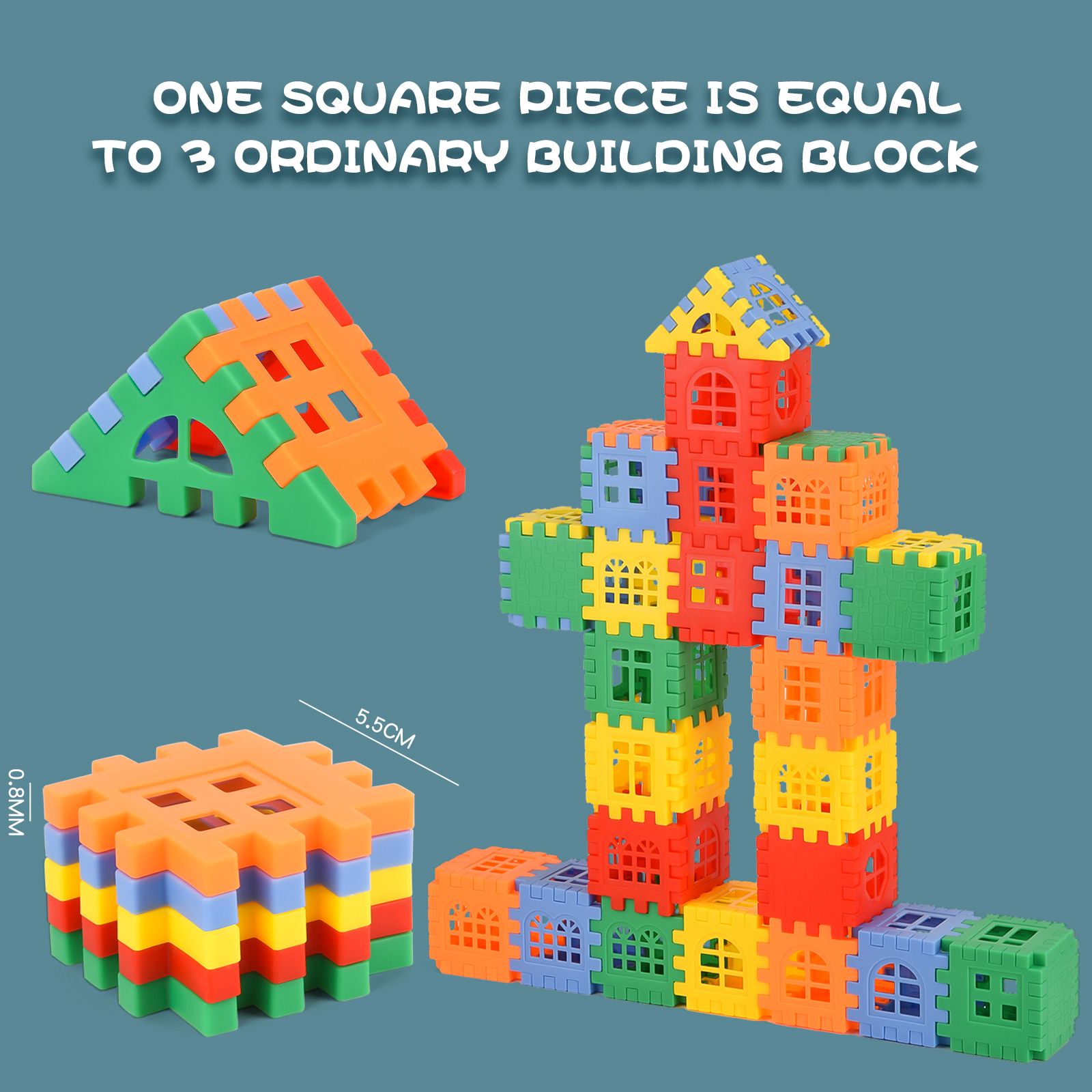 50pcs/lot Building Blocks Baby Paradise House spelling puzzle blocks City DIY Creative Model Figures Educational Kids Toys