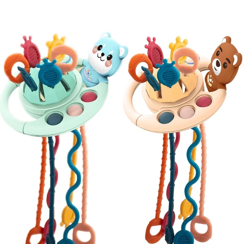 Baby Montessori Toys Pull String Sensory Toys Baby 6 12 Months Silicone Develop Teething Activity Toys for Kids Educational Toys