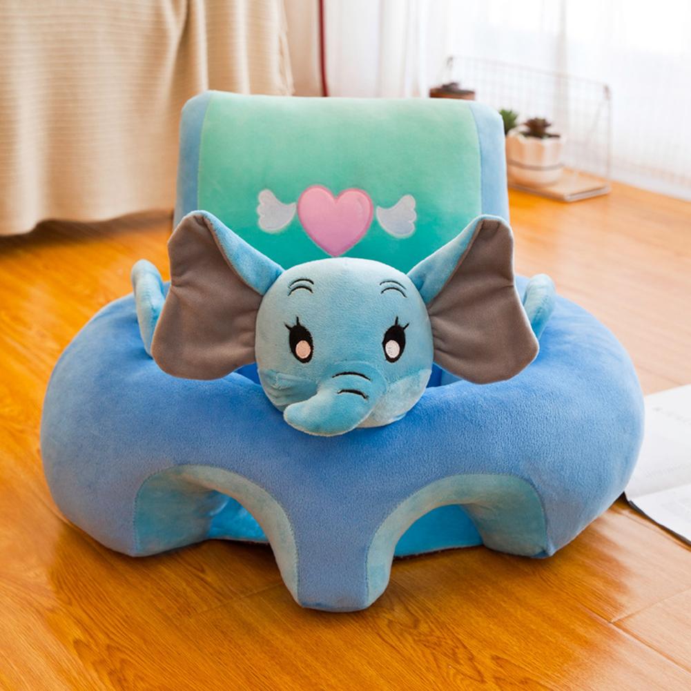 Baby Learn Sitting Sofa Seat Cover Cartoon Plush Support Seat Learn To Sit Baby Plush Toys For 0-3 M （Without Filler）