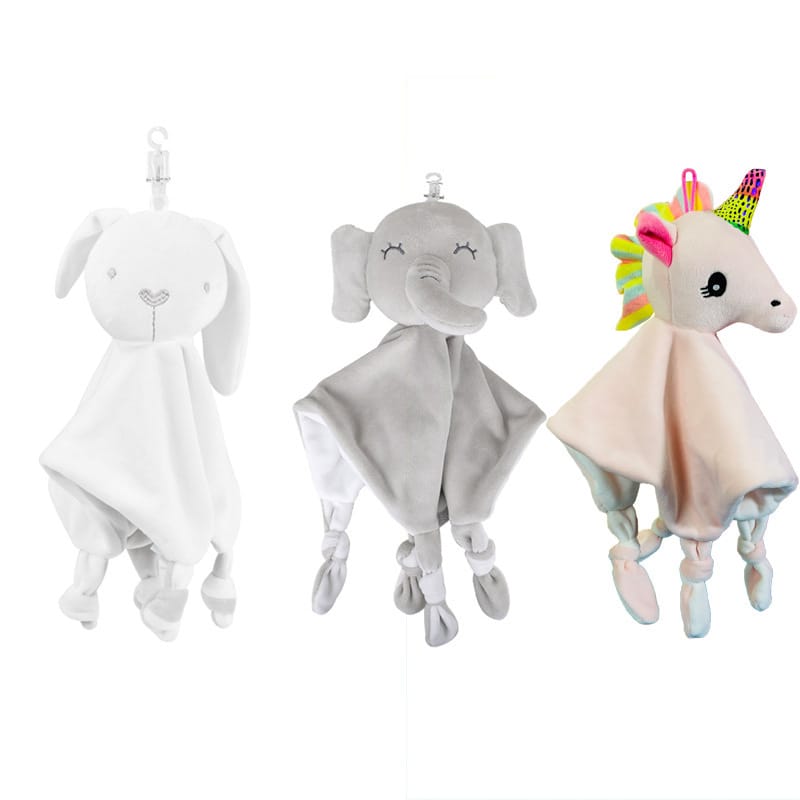 Baby Comforter Toys Plush Bunny Elephant Sleeping Towel Montessori Baby Rattles Stuffed Animals Appease Baby Toys 0 12 Months