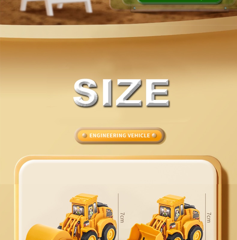 Engineering Vehicle Model Press Sliding Car Excavator Bulldozer Children Educational Construction Vehicle Toy Kids Boy Gift