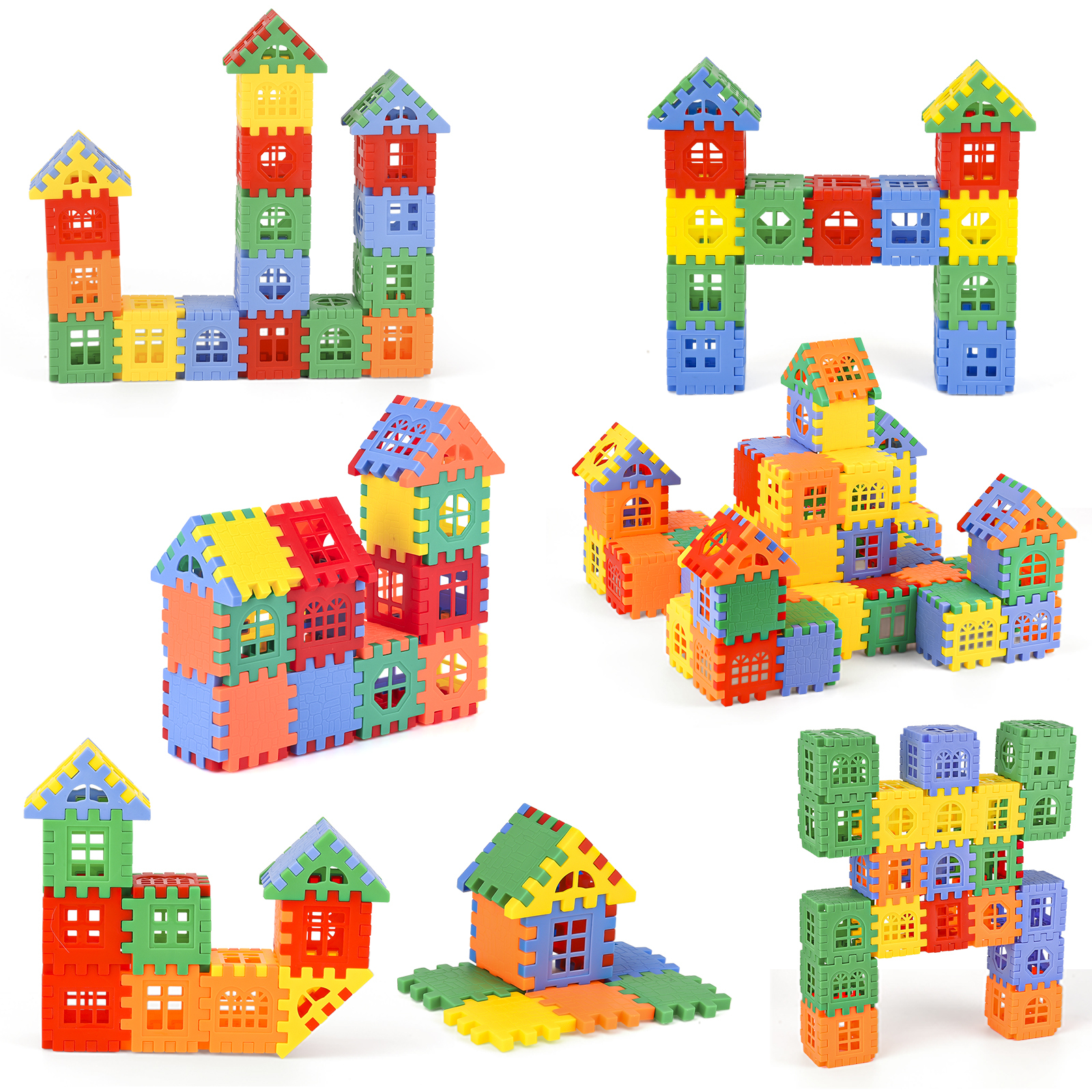 50pcs/lot Building Blocks Baby Paradise House spelling puzzle blocks City DIY Creative Model Figures Educational Kids Toys