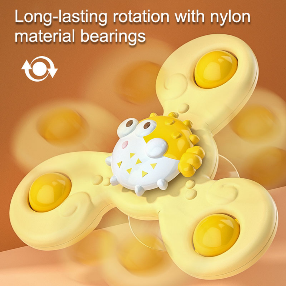 Montessori Baby Bath Toys For Boy Children Bathing Spinner Sucker Suction Cup Toy For Kids Funny Child Rotating Rattles Teether