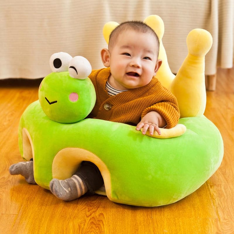 Baby Learn Sitting Sofa Seat Cover Cartoon Plush Support Seat Learn To Sit Baby Plush Toys For 0-3 M （Without Filler）