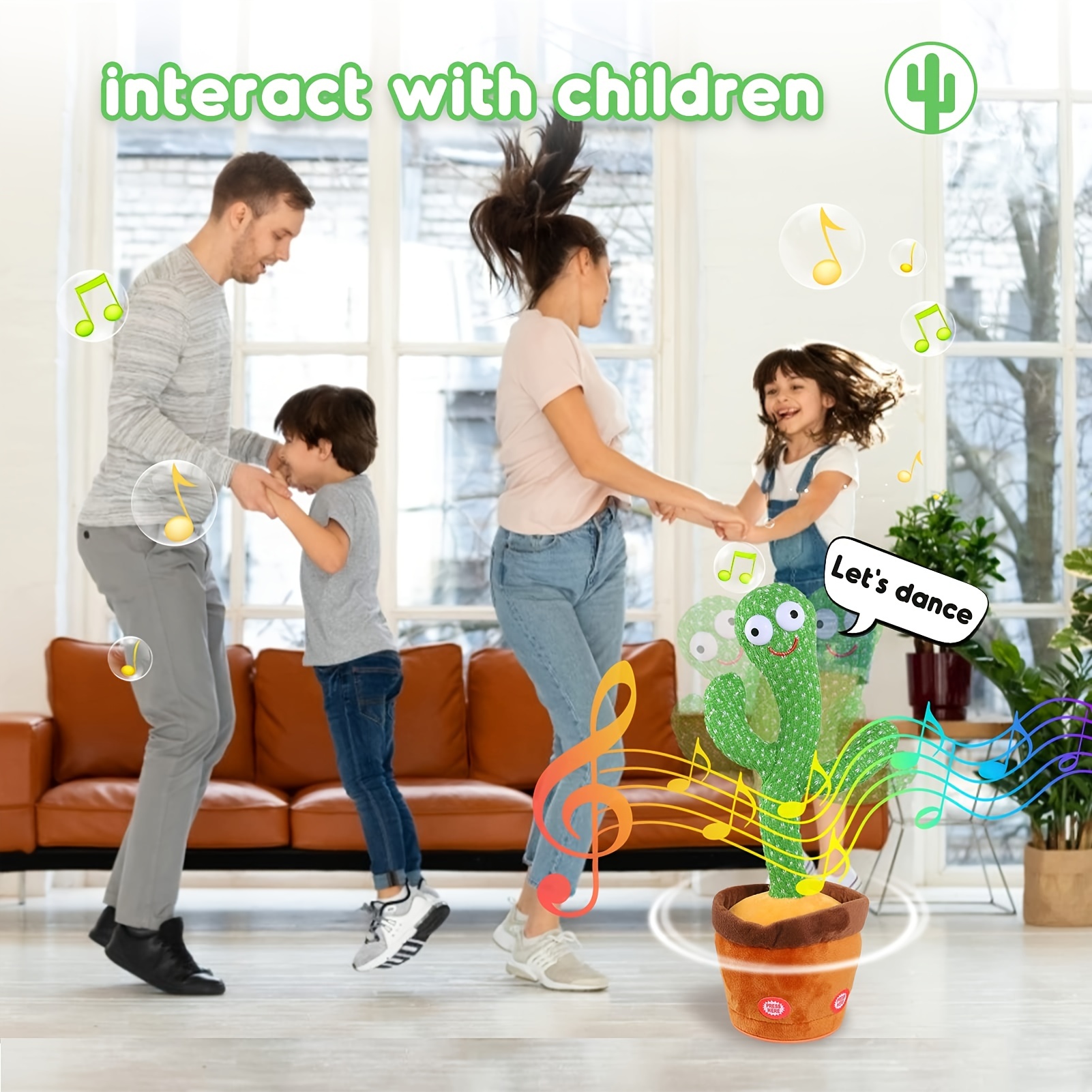 Sing And Dance Cactus Electron Plush Toy Soft Plush Doll Babies Cactus That Repeat What You Say Voice Interactive Bled