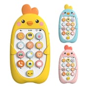 Electronic Baby Cell Phone Toy Battery Powered Silicone Baby Chewing Toys Plastic Early Educational Mobile Phone for Infant Gift