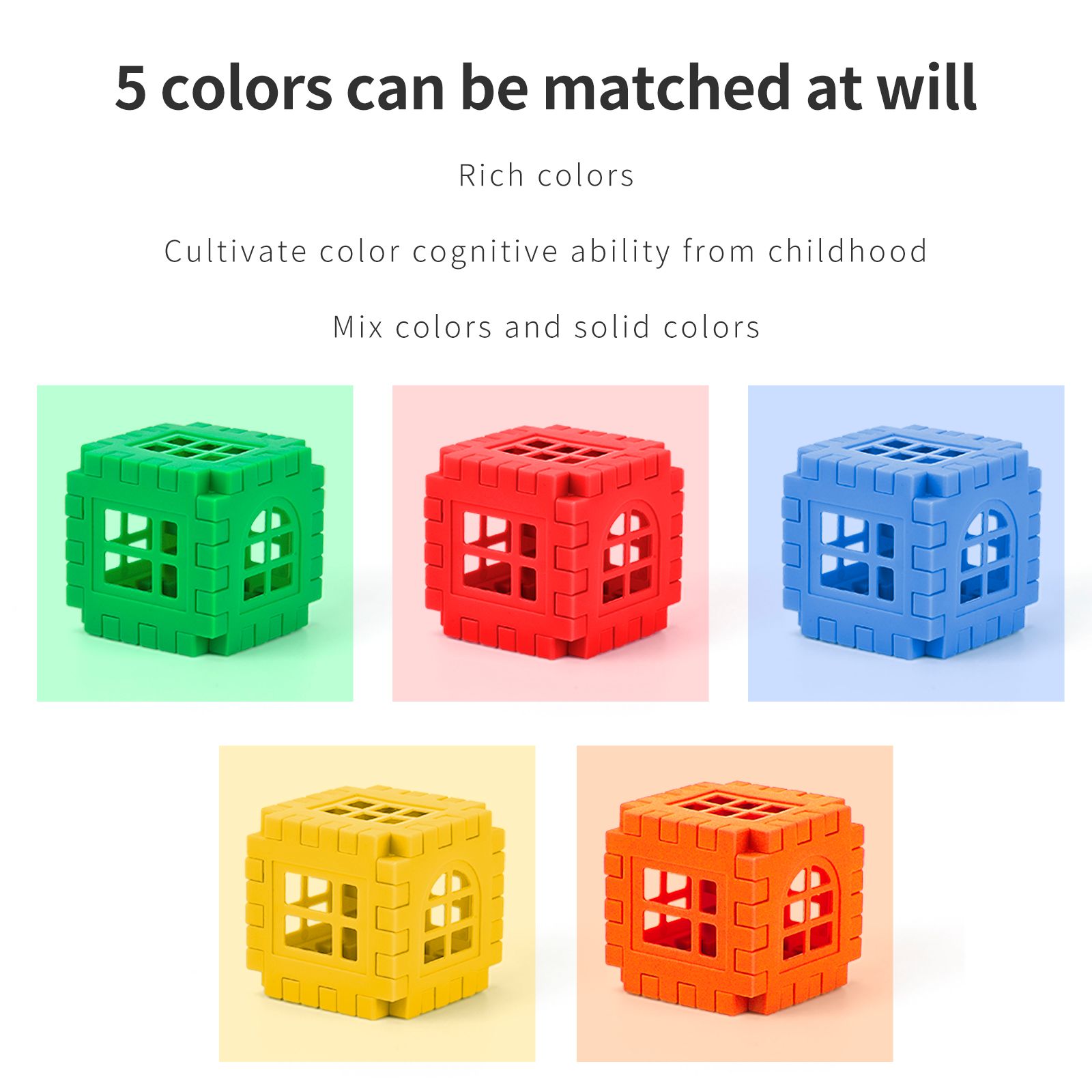 50pcs/lot Building Blocks Baby Paradise House spelling puzzle blocks City DIY Creative Model Figures Educational Kids Toys