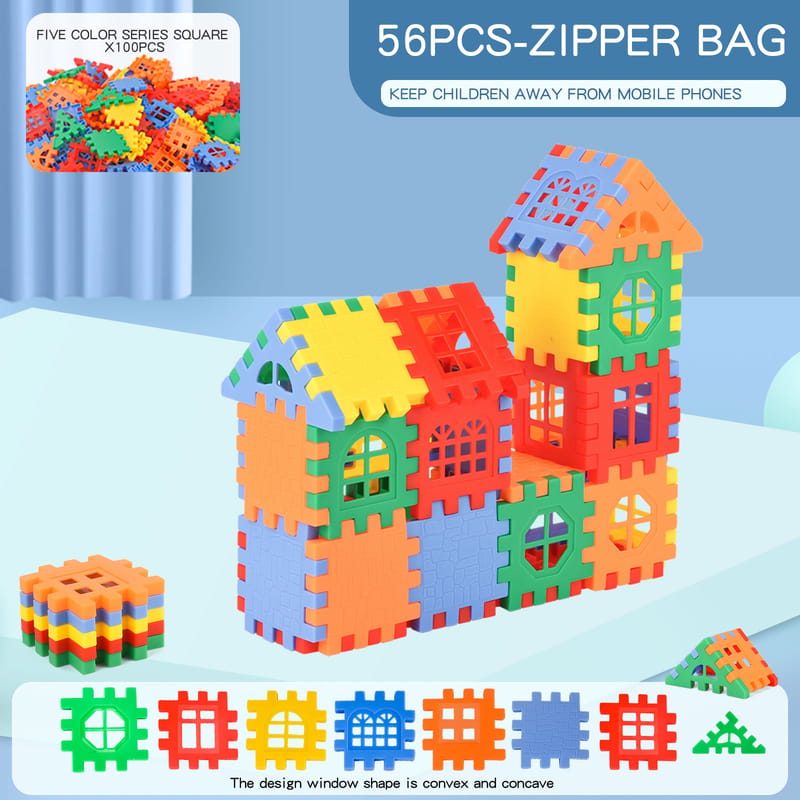50pcs/lot Building Blocks Baby Paradise House spelling puzzle blocks City DIY Creative Model Figures Educational Kids Toys